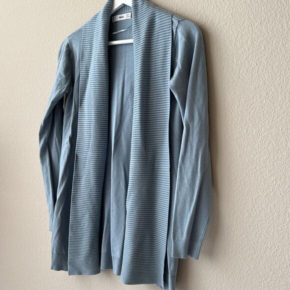 Mango Fine-Knit Cardigan in Blue, Size S - Picture 4 of 10